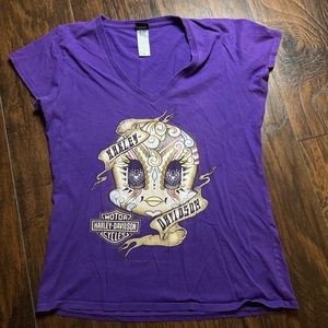 Purple Harley tee
